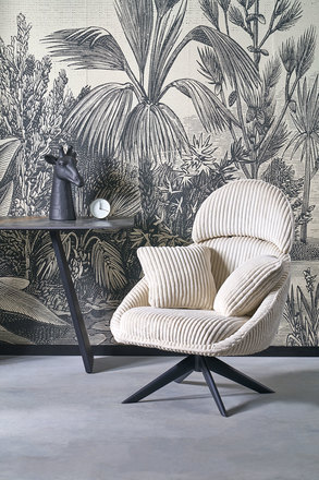 Relaxační křeslo Halmar MERRY 2 s funkcí otáčení, krémová (11)