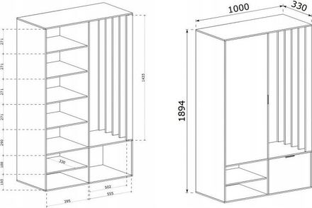 Šátní skříň se zrcadlem Halmar MILO UNI (2)