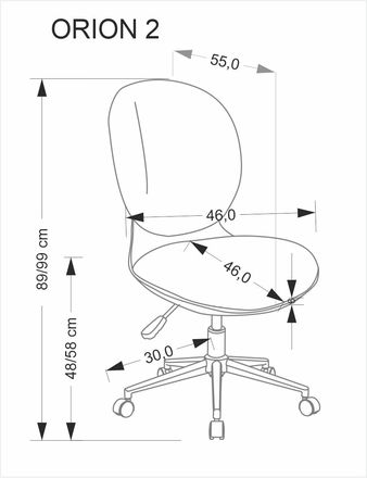 Dětské kancelářské křeslo Halmar ORION 2 bílá - světlá růžová (1p=1szt) (7)
