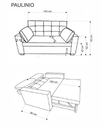 Pohovka s rozkladem Halmar PAULINIO popelavá (2 Karton) (8)
