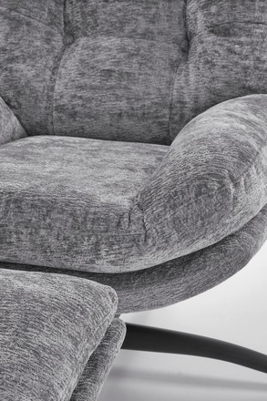 Křeslo Halmar PESTO s opěrkou nohou, funkce kolébky, popelavá (10)