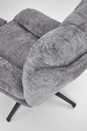 Křeslo Halmar PESTO s opěrkou nohou, funkce kolébky, popelavá (11)