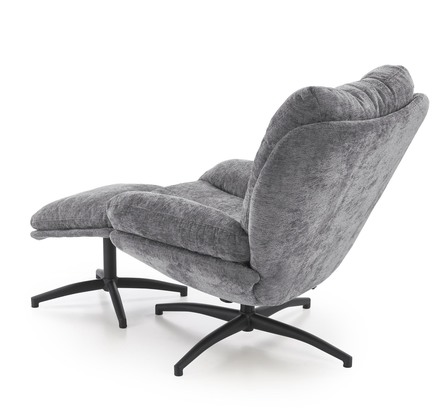 Křeslo Halmar PESTO s opěrkou nohou, funkce kolébky, popelavá (6)