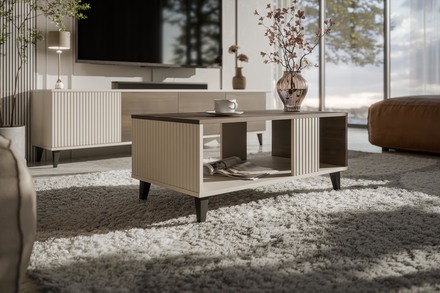 Konferenční stolek Halmar RANDOM 2 LAW-1 kašmír ořech černá (1p=1szt) (4)