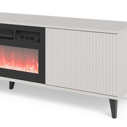 Televizní stolek Halmar RANDOM 2 RTV-K 180 cm z kominkiem kašmír ořech černá (3p=1szt) (12)