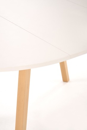 Moderní jídelní stůl Halmar RUBEN barva pracovní deska - kašmír, nohy - přírodní (102-142x102x75 cm) (2p=1szt) (9)