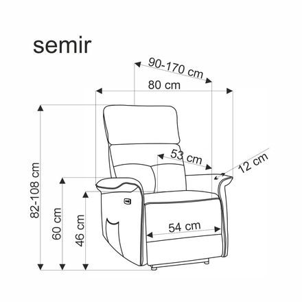 Relaxační křeslo Halmar SEMIR 2 černá (2 Karton) (7)