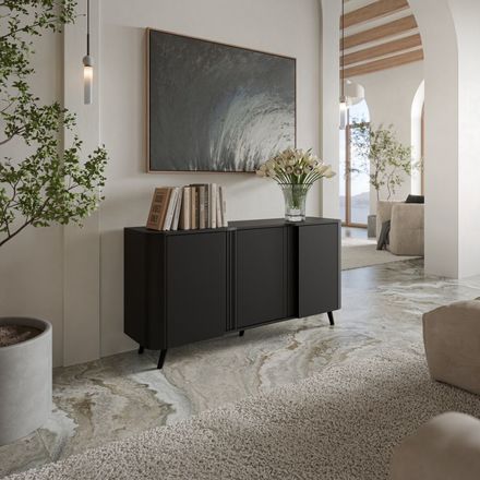 Komoda Halmar VOLARE150 3D černá mat černá mat (1)