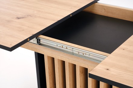 Moderní jídelní stůl s rozkladem Halmar WILSON, pracovní deska - dub artisan  černá, nohy - dub artisan  černá (2p=1szt) (5)