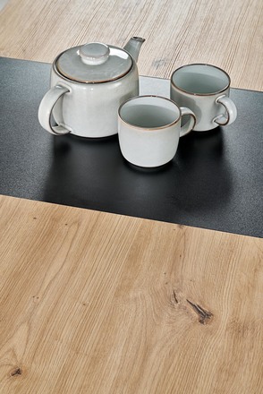 Moderní jídelní stůl s rozkladem Halmar WILSON, pracovní deska - dub artisan  černá, nohy - dub artisan  černá (2p=1szt) (10)