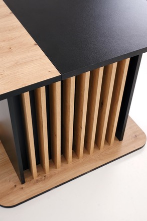 Moderní jídelní stůl s rozkladem Halmar WILSON, pracovní deska - dub artisan  černá, nohy - dub artisan  černá (2p=1szt) (12)