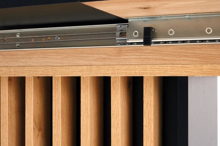 Moderní jídelní stůl s rozkladem Halmar WILSON, pracovní deska - dub artisan  černá, nohy - dub artisan  černá (2p=1szt) (13)