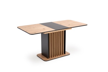 Moderní jídelní stůl s rozkladem Halmar WILSON, pracovní deska - dub artisan  černá, nohy - dub artisan  černá (2p=1szt) (3)