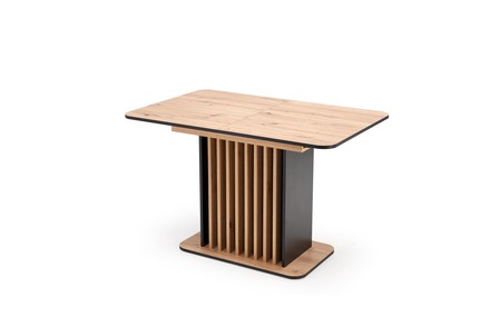 Moderní jídelní stůl s rozkladem Halmar WILSON, pracovní deska - dub artisan  černá, nohy - dub artisan  černá (2p=1szt) (1)