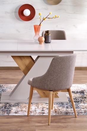 Moderní jídelní stůl s rozkladem Halmar XARELTO kašmír - dub cremona (2p=1szt) (11)