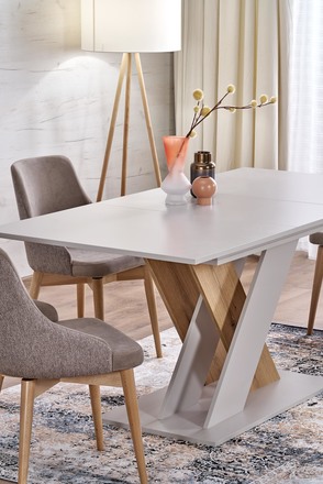 Moderní jídelní stůl s rozkladem Halmar XARELTO kašmír - dub cremona (2p=1szt) (14)