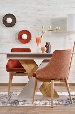 Moderní jídelní stůl s rozkladem Halmar XARELTO kašmír - dub cremona (2p=1szt) (16)