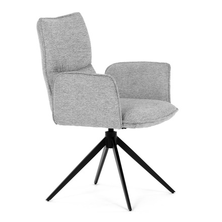 Moderní jídelní židle Autronic šedá látka, 360° vratný mechanismus, černý kov (DCH-D1328 SIL2) (11)