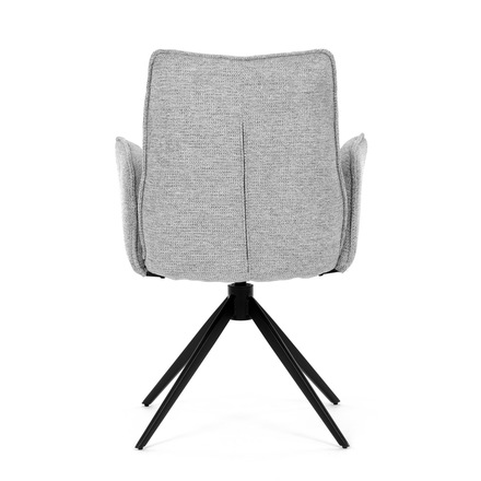 Moderní jídelní židle Autronic šedá látka, 360° vratný mechanismus, černý kov (DCH-D1328 SIL2) (7)