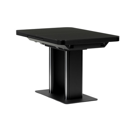 Moderní jídelní stůl s rozkladem Autronic Stůl jídelní rozkládací 120+40x80x75, černý matný lak, tvrzené sklo, (HT-D1926 BK) (5)
