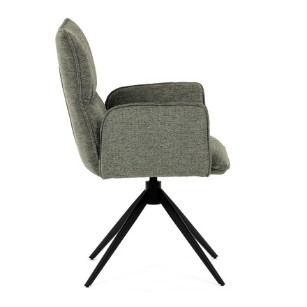 Moderní jídelní židle Autronic zelená látka, 360° vratný mechanismus, černý kov (DCH-D1328 GRN2) (10)