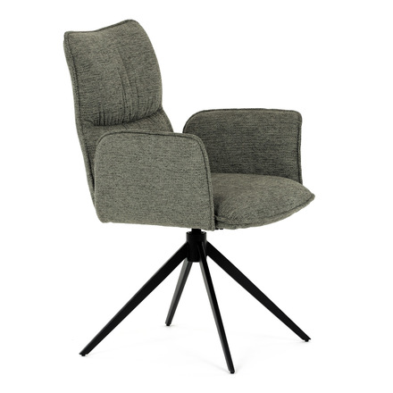 Moderní jídelní židle Autronic zelená látka, 360° vratný mechanismus, černý kov (DCH-D1328 GRN2) (11)