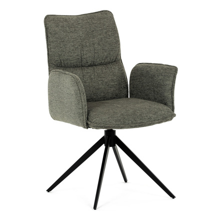 Moderní jídelní židle Autronic zelená látka, 360° vratný mechanismus, černý kov (DCH-D1328 GRN2) (12)