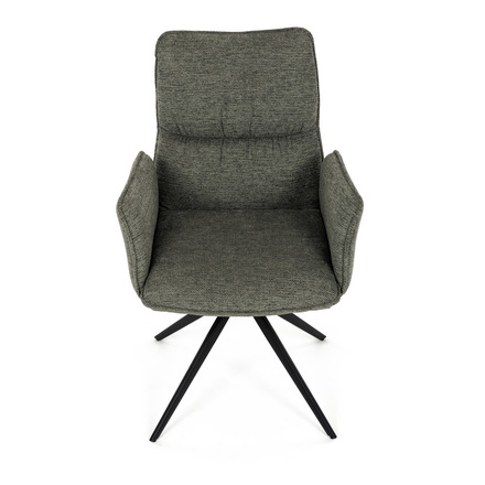 Moderní jídelní židle Autronic zelená látka, 360° vratný mechanismus, černý kov (DCH-D1328 GRN2) (13)