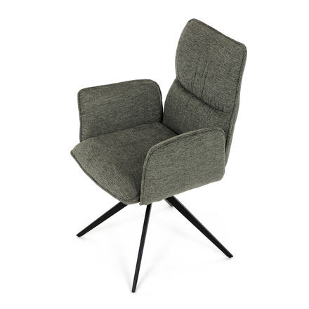 Moderní jídelní židle Autronic zelená látka, 360° vratný mechanismus, černý kov (DCH-D1328 GRN2) (15)