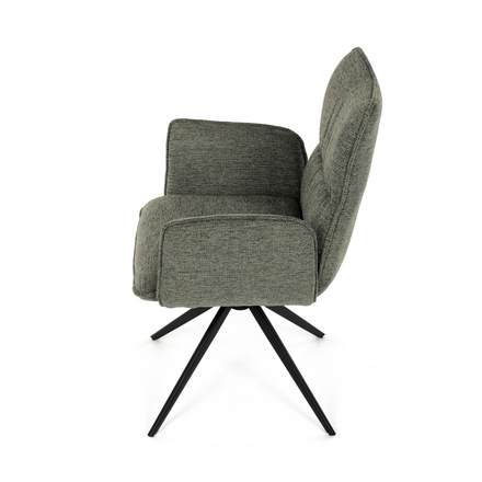 Moderní jídelní židle Autronic zelená látka, 360° vratný mechanismus, černý kov (DCH-D1328 GRN2) (16)