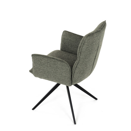 Moderní jídelní židle Autronic zelená látka, 360° vratný mechanismus, černý kov (DCH-D1328 GRN2) (17)