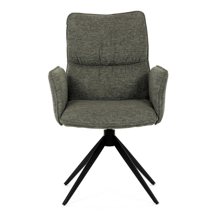 Moderní jídelní židle Autronic zelená látka, 360° vratný mechanismus, černý kov (DCH-D1328 GRN2) (1)