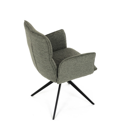 Moderní jídelní židle Autronic zelená látka, 360° vratný mechanismus, černý kov (DCH-D1328 GRN2) (21)