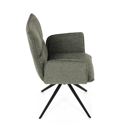 Moderní jídelní židle Autronic zelená látka, 360° vratný mechanismus, černý kov (DCH-D1328 GRN2) (22)