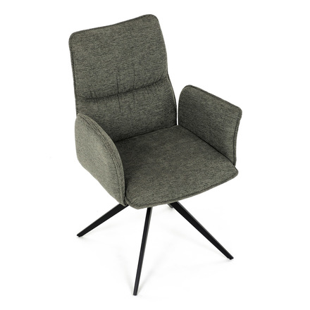 Moderní jídelní židle Autronic zelená látka, 360° vratný mechanismus, černý kov (DCH-D1328 GRN2) (24)