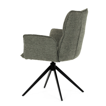 Moderní jídelní židle Autronic zelená látka, 360° vratný mechanismus, černý kov (DCH-D1328 GRN2) (5)