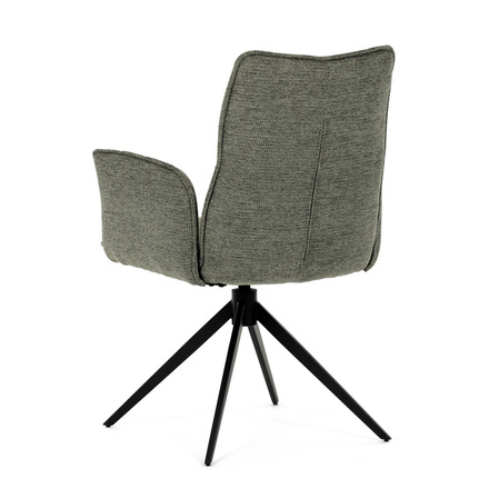 Moderní jídelní židle Autronic zelená látka, 360° vratný mechanismus, černý kov (DCH-D1328 GRN2) (6)