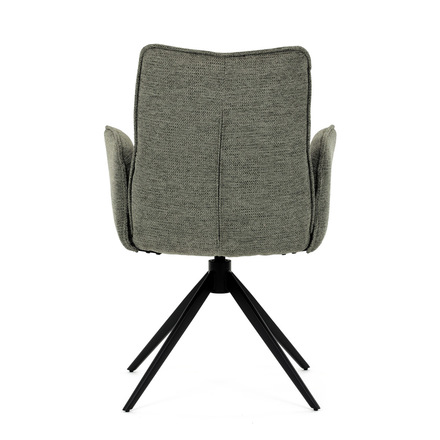 Moderní jídelní židle Autronic zelená látka, 360° vratný mechanismus, černý kov (DCH-D1328 GRN2) (7)