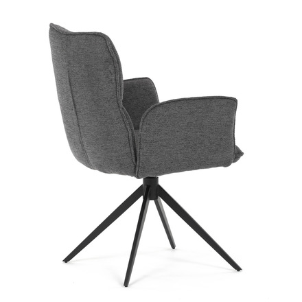 Moderní jídelní židle Autronic šedá látka, 360° vratný mechanismus, černý kov (DCH-D1328 GREY2) (9)