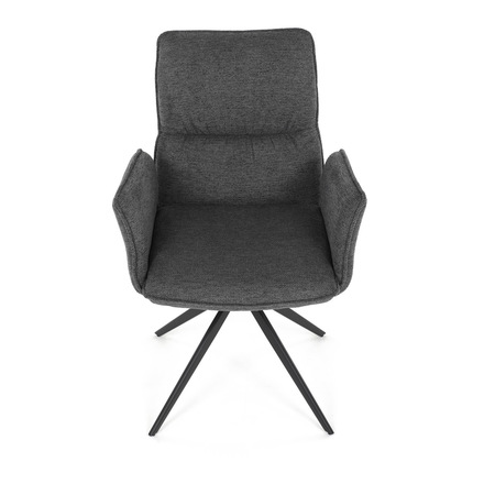 Moderní jídelní židle Autronic šedá látka, 360° vratný mechanismus, černý kov (DCH-D1328 GREY2) (13)