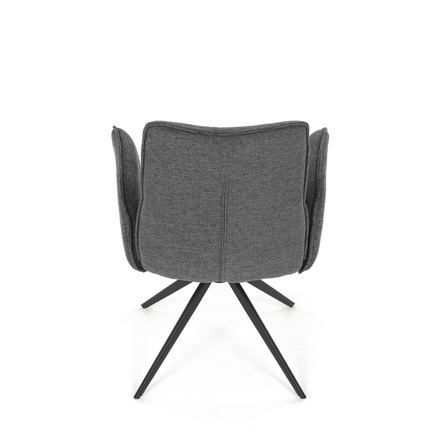 Moderní jídelní židle Autronic šedá látka, 360° vratný mechanismus, černý kov (DCH-D1328 GREY2) (19)