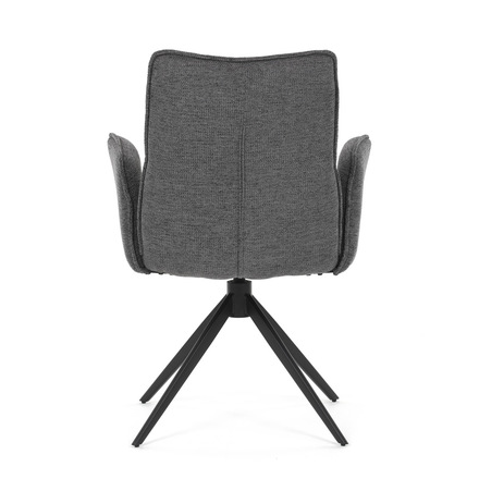 Moderní jídelní židle Autronic šedá látka, 360° vratný mechanismus, černý kov (DCH-D1328 GREY2) (7)