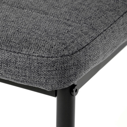 Set moderní jídelní stůl se židlemi Autronic Jídelní set 1+4, stůl 130x70, deska slinutý kámen v imitaci bílého matného mramoru, židle šedá látka, černý lak (ASE-1004 GREY2) (6)