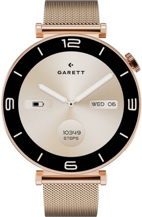 Chytré hodinky Garett ROSE Gold Mesh Steel (1)
