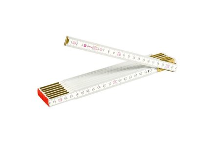Skládací metr Enpro 700301 Metr skládací dřevěný PROFI, CE, bílý, 2 m