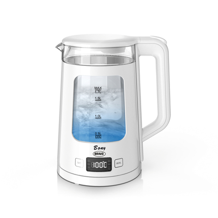 Skleněná rychlovarná konvice dvouplášťová s regulací Bravo B-4999 Bony