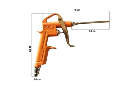Pistole ofukovací Euro nářadí 148007Q Pistole ofukovací Airtool DG-10-3, na kompresor, 80 mm (1)