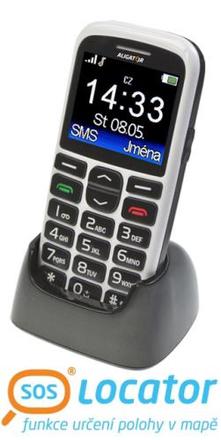 Mobilní telefon pro seniory Aligator A680 Senior White-Black