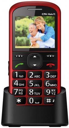 Mobilní telefon pro seniory CPA Halo 11 červený