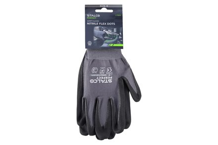 Rukavice Stalco S093276319 Rukavice nylonové NITRILE FLEX DOTS PERFECT, vel. 9 (4)